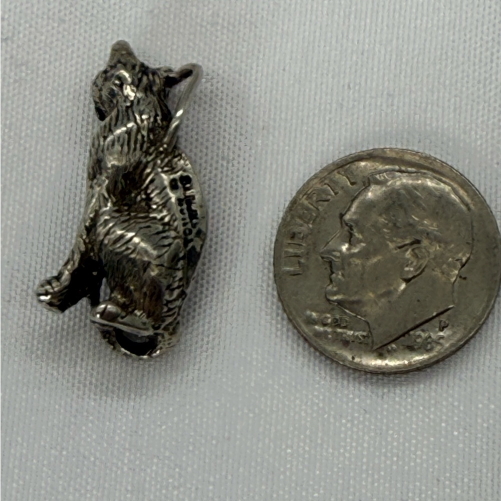 Vintage Sterling Silver 3D Cat Charm Pendant Detailed Feline Kitty Over 6g Gift - Picture 4 of 5